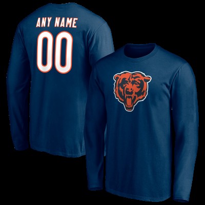 Именная футболка с длинным рукавом Chicago Bears Team Authentic - Navy