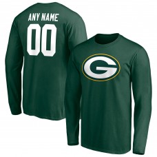 Именная футболка с длинным рукавом Green Bay Packers Team Authentic - Green