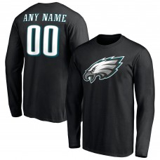Именная футболка с длинным рукавом Philadelphia Eagles Team Authentic - Black