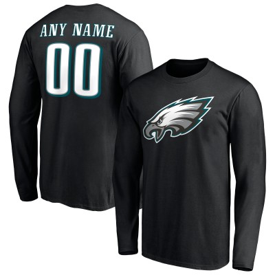 Именная футболка с длинным рукавом Philadelphia Eagles Team Authentic - Black