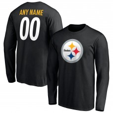 Именная футболка с длинным рукавом Pittsburgh Steelers Team Authentic - Black