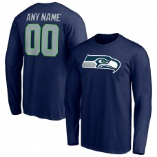 Именная футболка с длинным рукавом Seattle Seahawks Team Authentic - College Navy