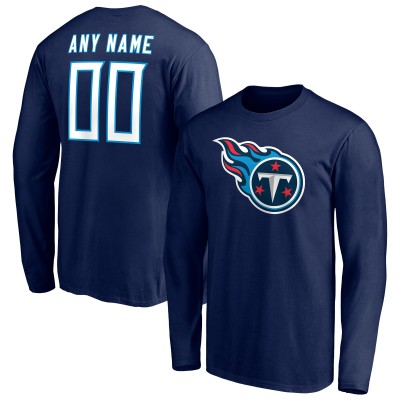 Именная футболка с длинным рукавом Tennessee Titans Team Authentic - Navy