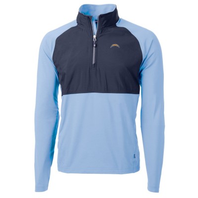 Кофта с короткой молнией Los Angeles Chargers Cutter & Buck Adapt Eco Knit Hybrid Recycled - Navy/Powder Blue