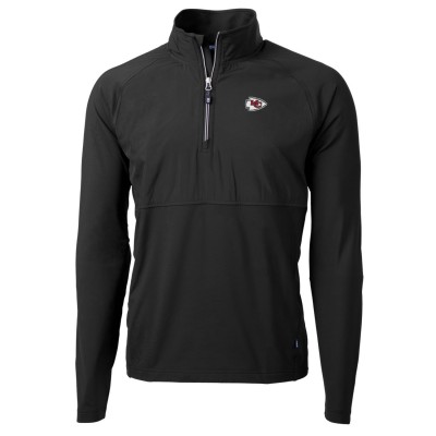 Кофта с короткой молнией Kansas City Chiefs Cutter & Buck Adapt Eco Knit Hybrid Recycled - Black