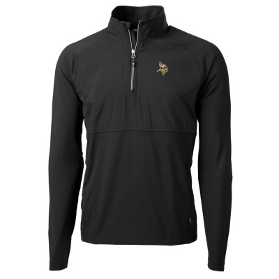 Кофта с короткой молнией Minnesota Vikings Cutter & Buck Adapt Eco Knit Hybrid Recycled - Black