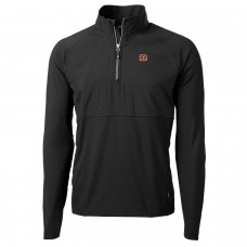 Кофта на короткой молнии Cincinnati Bengals Cutter & Buck Adapt Eco Knit Hybrid Recycled Raglan - Black