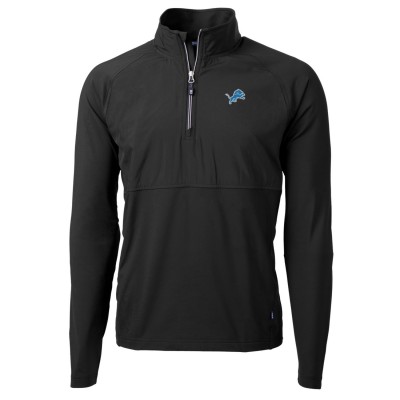 Кофта с короткой молнией Detroit Lions Cutter & Buck Adapt Eco Knit Hybrid Recycled - Black