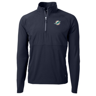Кофта с короткой молнией Miami Dolphins Cutter & Buck Adapt Eco Knit Hybrid Recycled - Navy