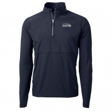 Кофта с короткой молнией Seattle Seahawks Cutter & Buck Adapt Eco Knit Hybrid Recycled - Navy