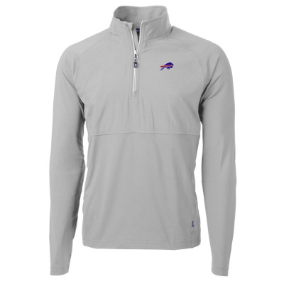 Куртка Buffalo Bills Cutter & Buck Gray Adapt Eco Knit Hybrid Recycled Quarter-Zip Raglan