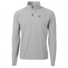Indianapolis Colts Cutter & Buck Gray Adapt Eco Knit Hybrid Recycled Quarter-Zip Raglan Jacket