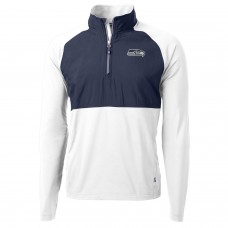 Кофта с короткой молнией Seattle Seahawks Cutter & Buck Adapt Eco Knit Hybrid Recycled - Navy/White