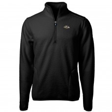 Кофта с короткой молнией Baltimore Ravens Cutter & Buck Cascade Eco Sherpa Fleece - Black