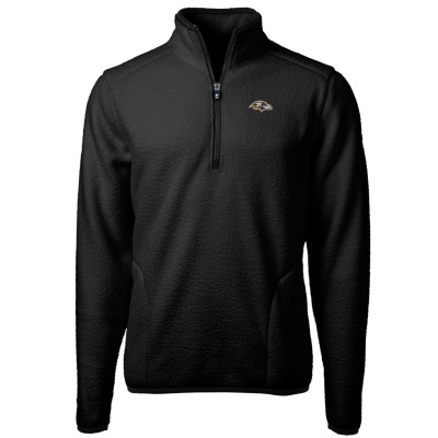 Кофта с короткой молнией Baltimore Ravens Cutter & Buck Cascade Eco Sherpa Fleece - Black