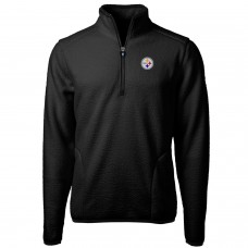 Pittsburgh Steelers Cutter & Buck Black Cascade Eco Sherpa Fleece Quarter-Zip Pullover Jacket
