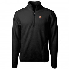 Кофта с короткой молнией Cincinnati Bengals Cutter & Buck Cascade Eco Sherpa Fleece - Black
