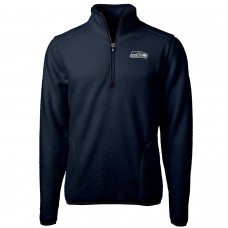 Кофта на короткой молнии Seattle Seahawks Cutter & Buck Cascade Eco Sherpa Fleece- College Navy