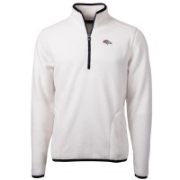 Denver Broncos Cutter & Buck White Cascade Eco Sherpa Fleece Quarter-Zip Pullover Jacket