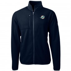Miami Dolphins Cutter & Buck Navy Cascade Eco Sherpa Fleece Full-Zip Jacket