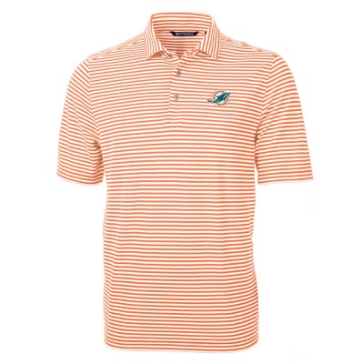 Поло Miami Dolphins Cutter & Buck Virtue Eco Pique Stripe - Orange