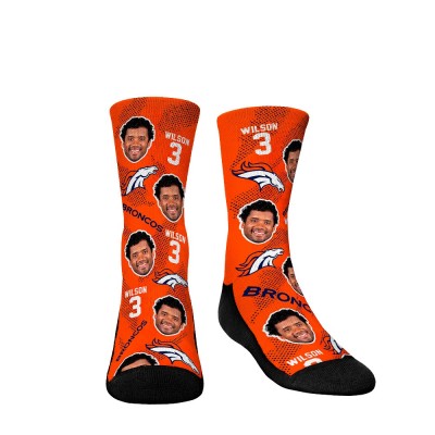 Подростковая Denver Broncos Russell Wilson Rock Em Socks Football Guy Crew Socks