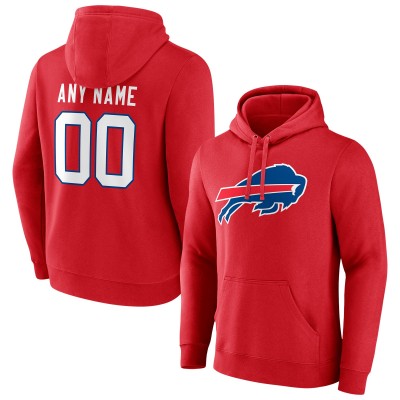 Толстовка Buffalo Bills Team Authentic Logo Personalized Name & Number - Red