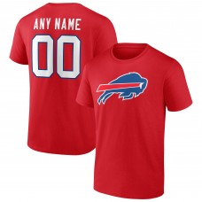 Футболка Buffalo Bills Team Authentic Logo Personalized Name & Number - Red