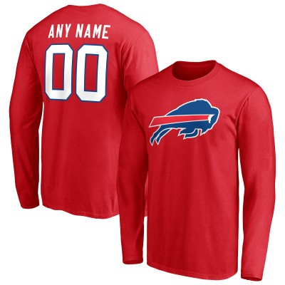 Футболка с длинным рукавом Buffalo Bills Team Authentic Logo Personalized Name & Number - Red