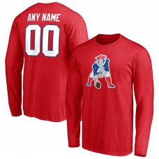 Футболка с длинным рукавом New England Patriots Team Authentic Logo Personalized - Red