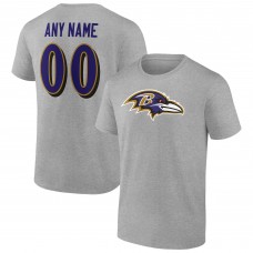 Именная футболка Baltimore Ravens Team Authentic - Heathered Gray