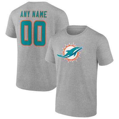 Именная футболка Miami Dolphins Team Authentic - Heathered Gray