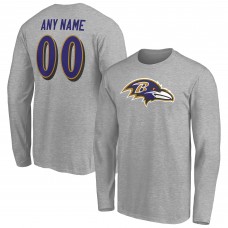 Именная футболка с длинным рукавом Baltimore Ravens Team Authentic - Gray