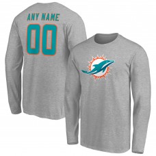 Именная футболка Miami Dolphins Team Authentic - Gray