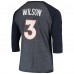 Футболка Russell Wilson Denver Broncos Majestic Threads Name & Number Team Colorway Tri-Blend 3/4 Raglan Sleeve Player - Navy