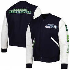 Кофта на молнии Seattle Seahawks Pro Standard Logo Varsity - College Navy/White