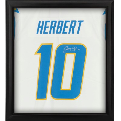 Autographed Los Angeles Chargers Justin Herbert Fanatics Authentic Nike White Limited Jersey Shadowbox