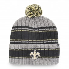 Шапка с помпоном New Orleans Saints 47 Rexford Cuffed Knit - Graphite/Black