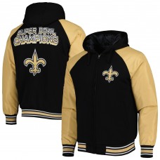 Куртка Толстовка на молнии New Orleans Saints G-III Sports by Carl Banks Defender Raglan Varsity - Black