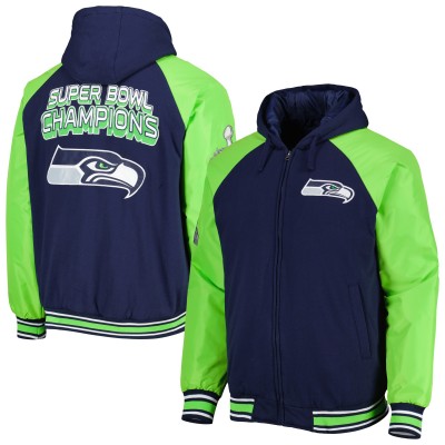 Куртка Толстовка на молнии Seattle Seahawks G-III Sports by Carl Banks Defender Raglan Varsity - College Navy