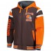 Толстовка на молнии Cleveland Browns G-III Sports by Carl Banks Extreme Full Back Reversible - Brown/Gray