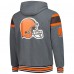 Толстовка на молнии Cleveland Browns G-III Sports by Carl Banks Extreme Full Back Reversible - Brown/Gray
