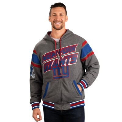 Толстовка на молнии New York Giants G-III Sports by Carl Banks Extreme Full Back Reversible - Royal/Gray