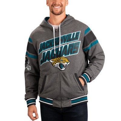 Толстовка на молнии Jacksonville Jaguars G-III Sports by Carl Banks Extreme Full Back Reversible - Gray/Black