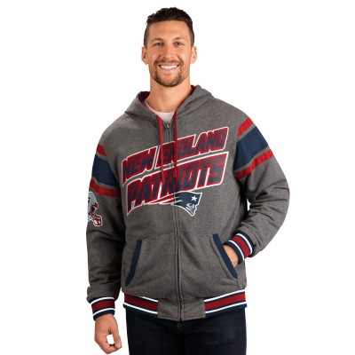 Толстовка на молнии New England Patriots G-III Sports by Carl Banks Extreme Full Back Reversible - Navy/Gray