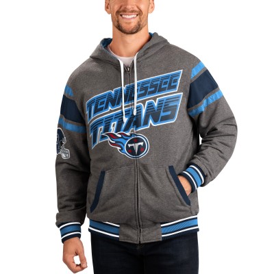Толстовка на молнии Tennessee Titans G-III Sports by Carl Banks Extreme Full Back Reversible - Gray/Navy