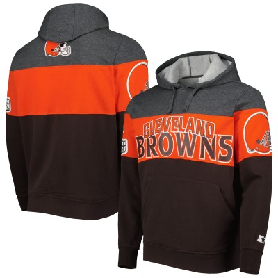 Толстовка Cleveland Browns Starter Extreme - Brown/Heather Charcoal