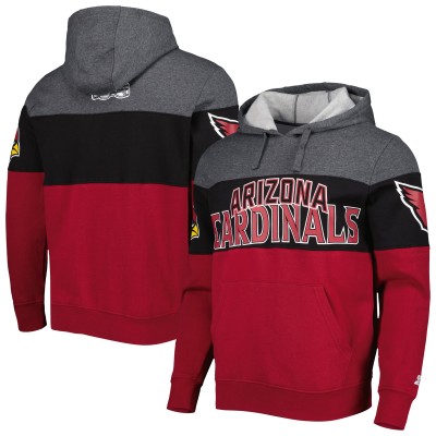 Толстовка Arizona Cardinals Starter Extreme - Heather Charcoal/Cardinal