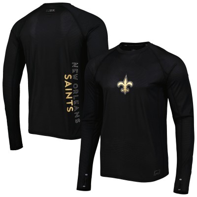 Футболка с длинным рукавом New Orleans Saints MSX by Michael Strahan Black Interval Raglan 