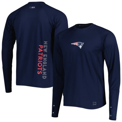 Футболка New England Patriots MSX by Michael Strahan Interval Long Sleeve Raglan - Navy